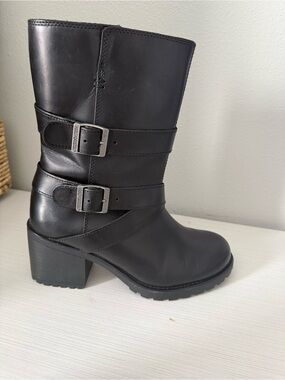 Harley-Davidson Women's LaLanne Triple Strap Black Motorcycle Boots, D84713 Sz 8